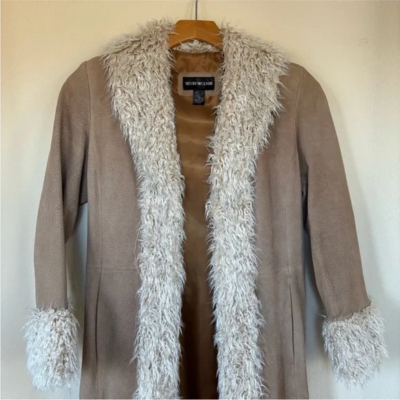 Free People Vintage Misdemeanor Penny Lane Long Leather Fur Coat - Picture 5 of 13